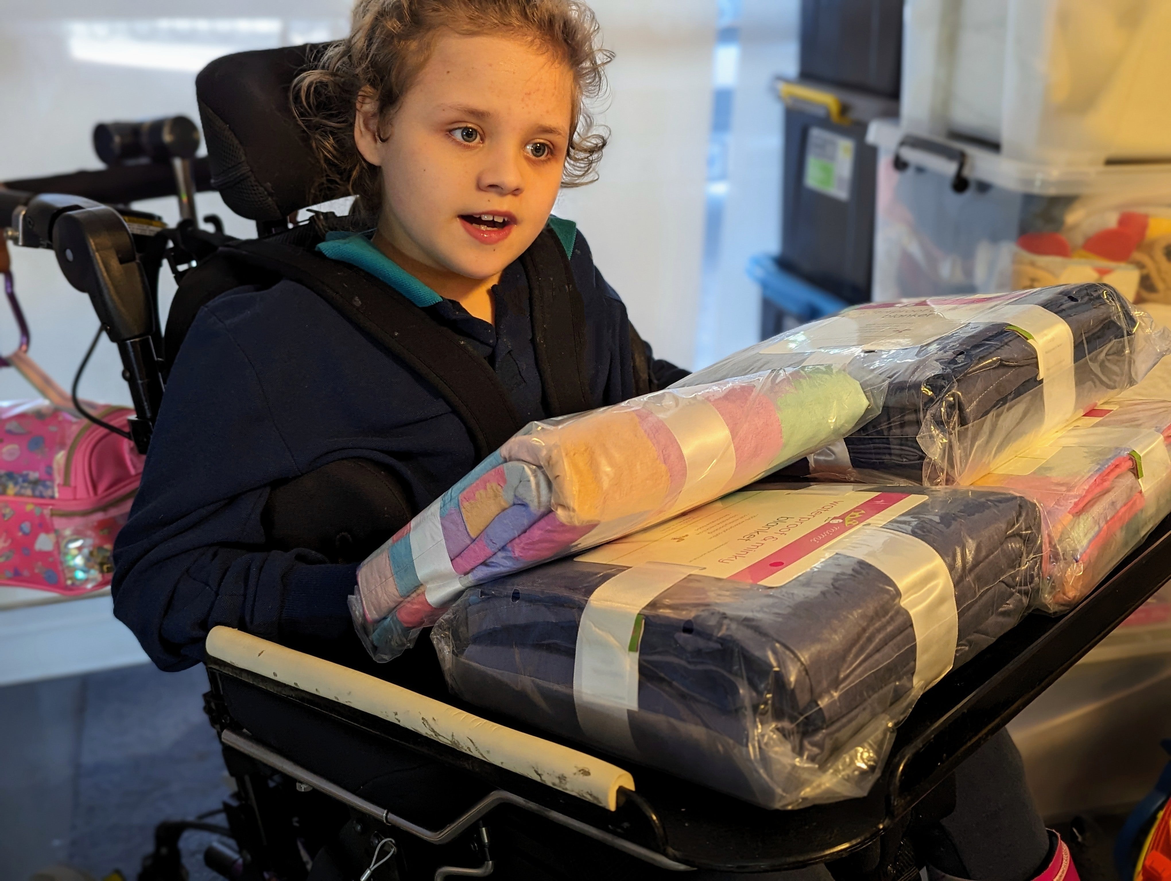 Sofia unpacking the new stock